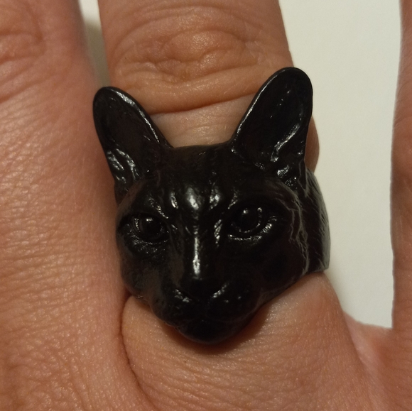 Black cat ring - Picture 5 of 11